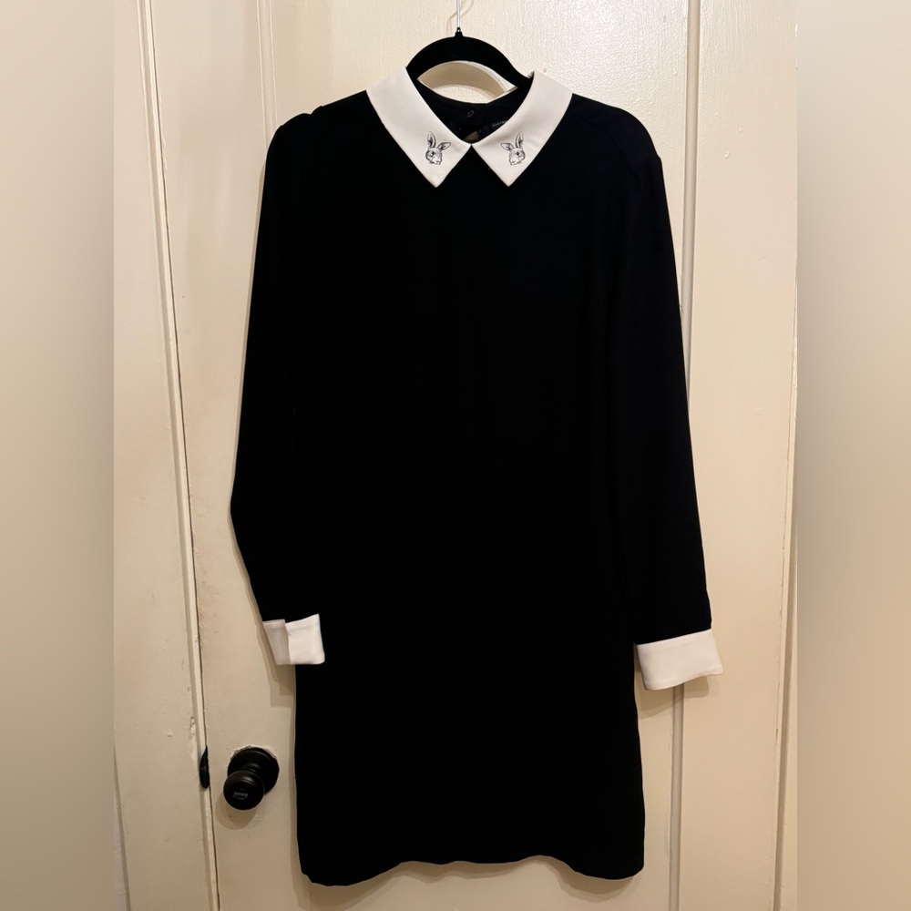 Victoria Beckham for Target Black Shift Dress w/rabbit collar